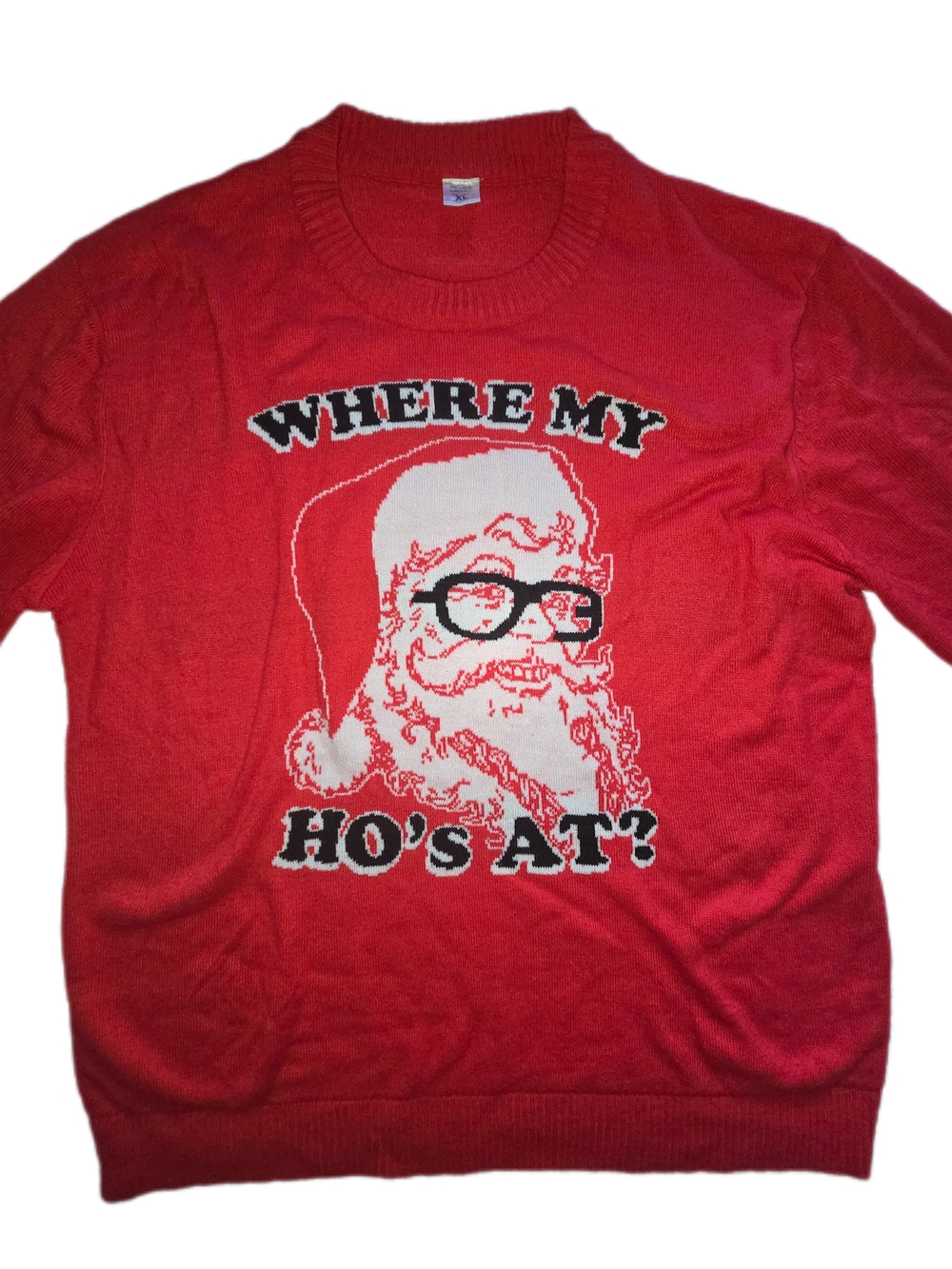 Red Holiday Santa Sweater - Where My Ho's At?